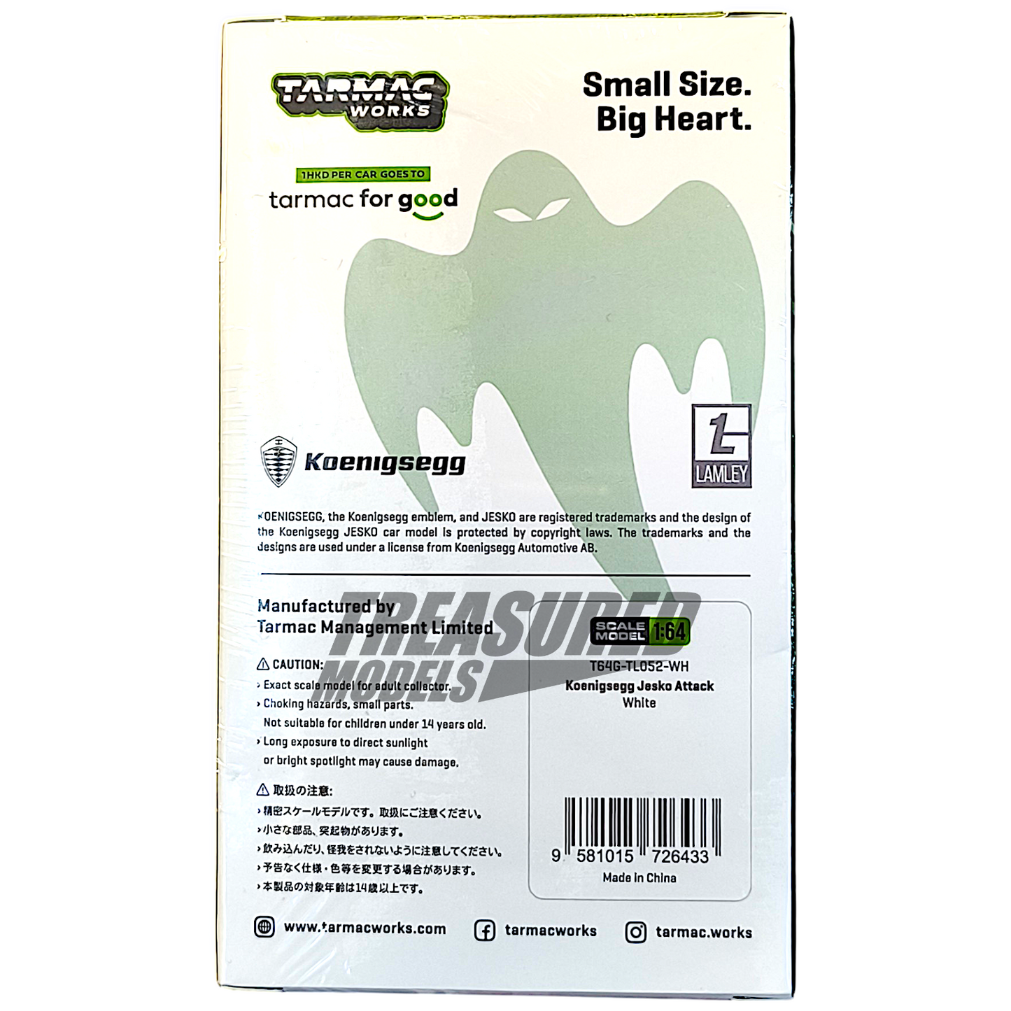 Tarmac Works Koenigsegg Jesko Attack White T64G-TL052-WH 1/64 Diecast