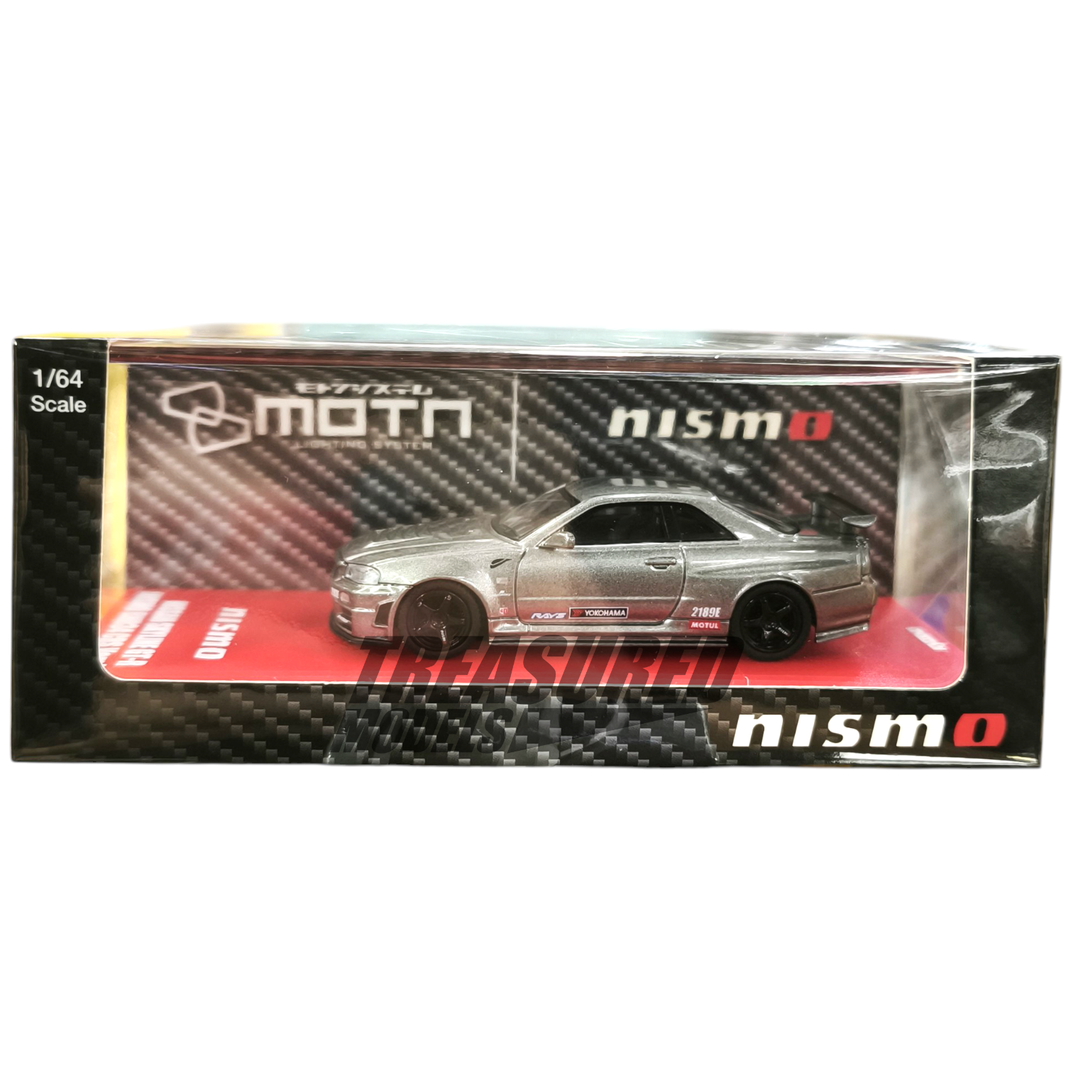 Kyosho Nissan Skyline GT-R R34 with LED Gray Nismo BNR34 CRS Version MOTN 1/64 Die Cast