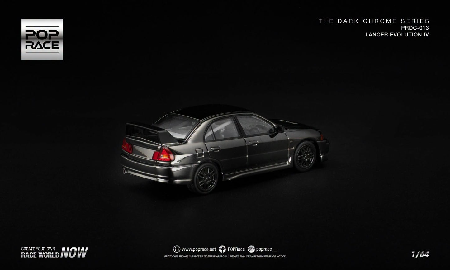 [Pre-Order] Pop Race LANCER EVOLUTION IV - DARK CHROME PRDC013 1/64 Diecast