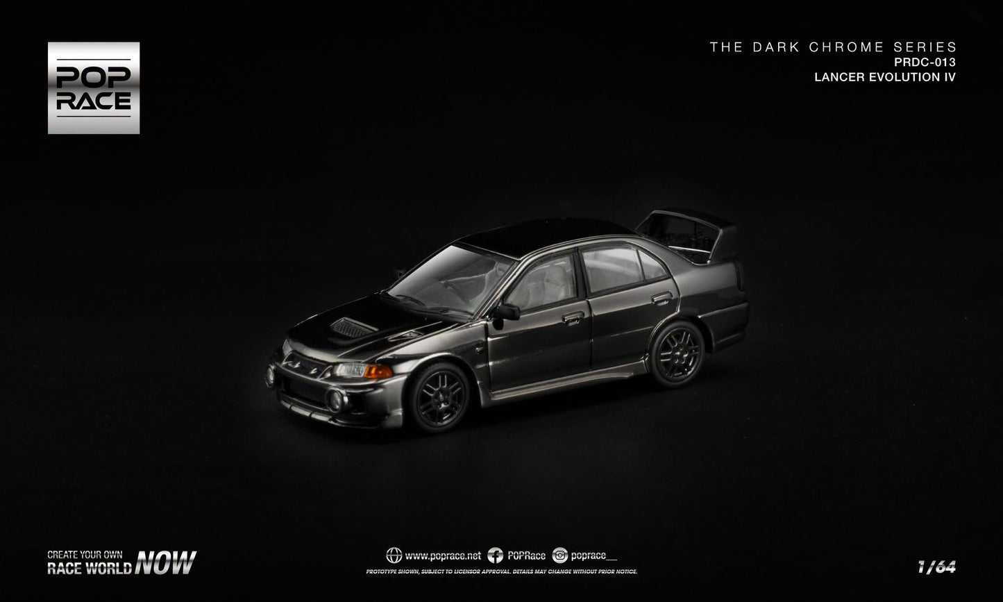 [Pre-Order] Pop Race LANCER EVOLUTION IV - DARK CHROME PRDC013 1/64 Diecast