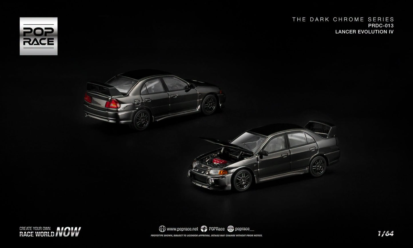 [Pre-Order] Pop Race LANCER EVOLUTION IV - DARK CHROME PRDC013 1/64 Diecast