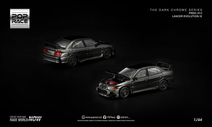[Pre-Order] Pop Race LANCER EVOLUTION IV - DARK CHROME PRDC013 1/64 Diecast