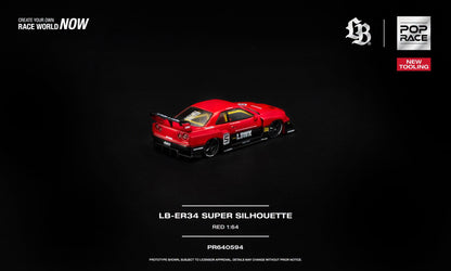 [PRE-ORDER] POP RACE LB-ER34 SUPER SILHOUETTE RED PR640594 1/64 Diecast