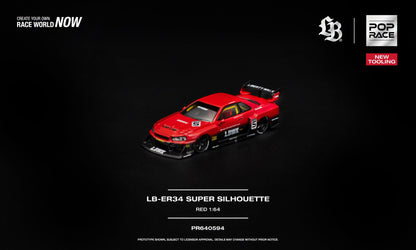 [PRE-ORDER] POP RACE LB-ER34 SUPER SILHOUETTE RED PR640594 1/64 Diecast