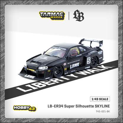 Tarmac Works LB-ER34 Super Silhouette SKYLINE Black 1/43 Diecast