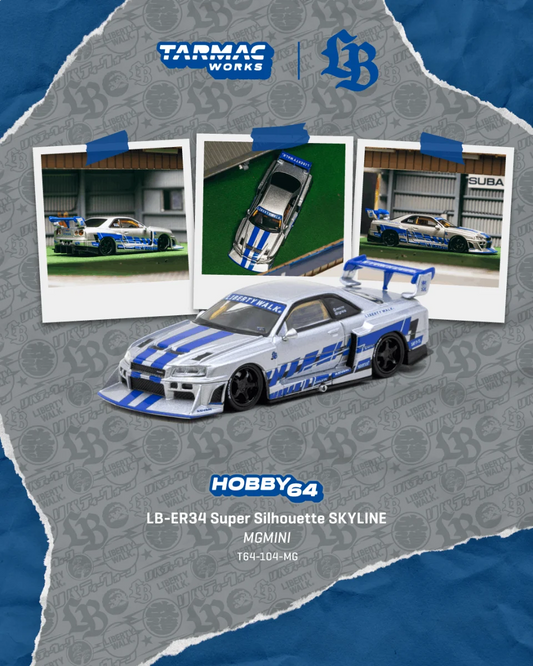 [Pre-Order] Tarmac Works LB-ER34 Super Silhouette SKYLINE MGMINI T64-104-MG 1/64 Diecast