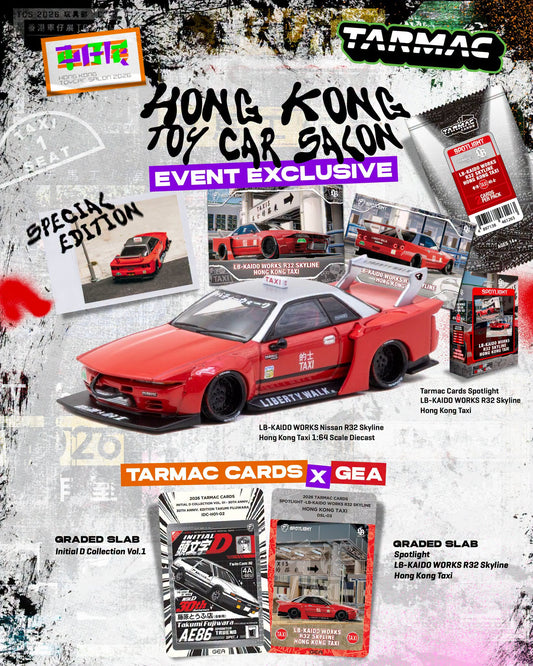 Tarmac Works LB-Kaido Works Nissan R32 Skyline - HONG KONG TAXI Hong Kong Toy Car Salon 2026 1/64 Diecast