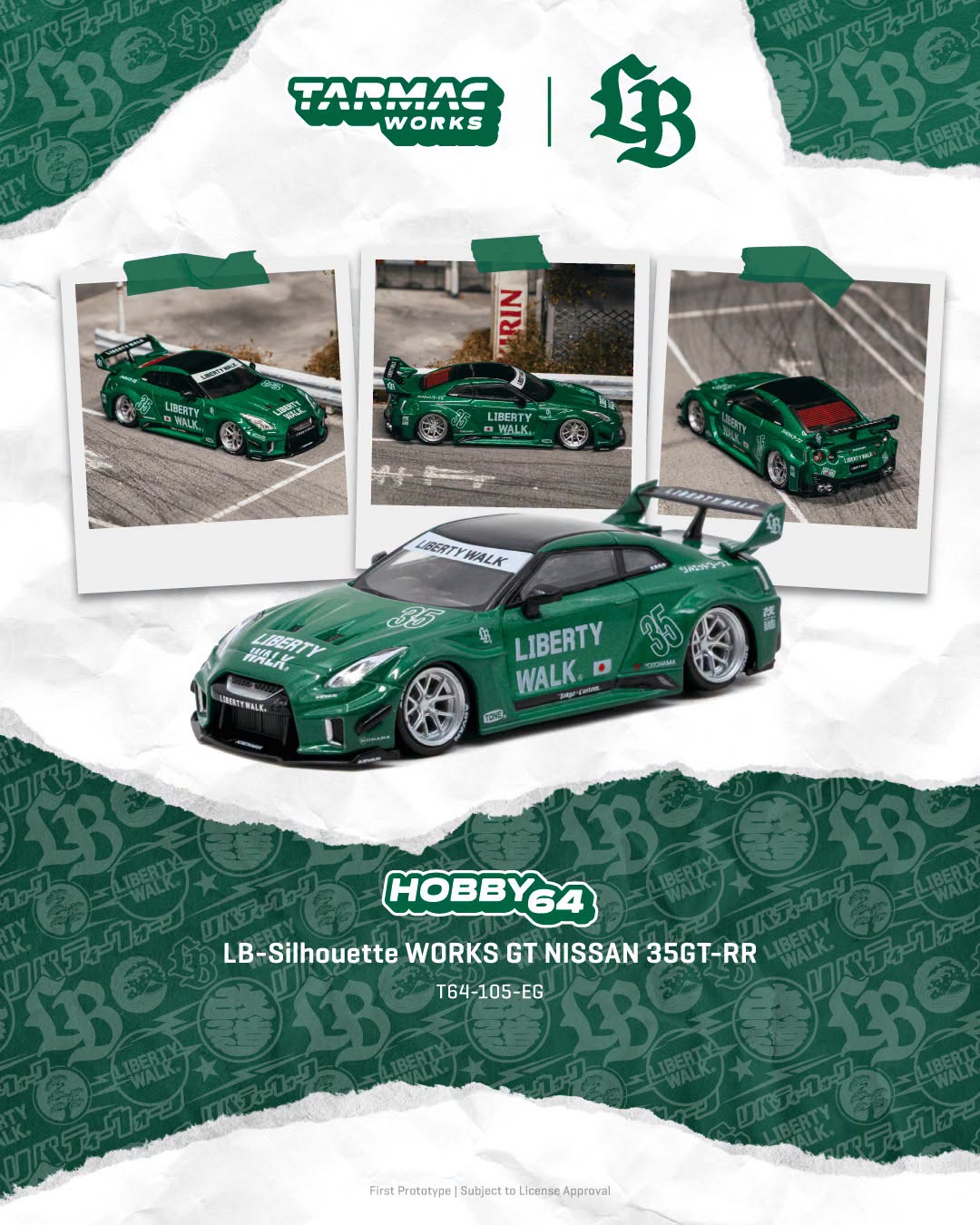 [Pre-Order] Tarmac Works LB-Silhouette WORKS GT Nissan 35GT-RR T64G-105-EG 1/64 Diecast