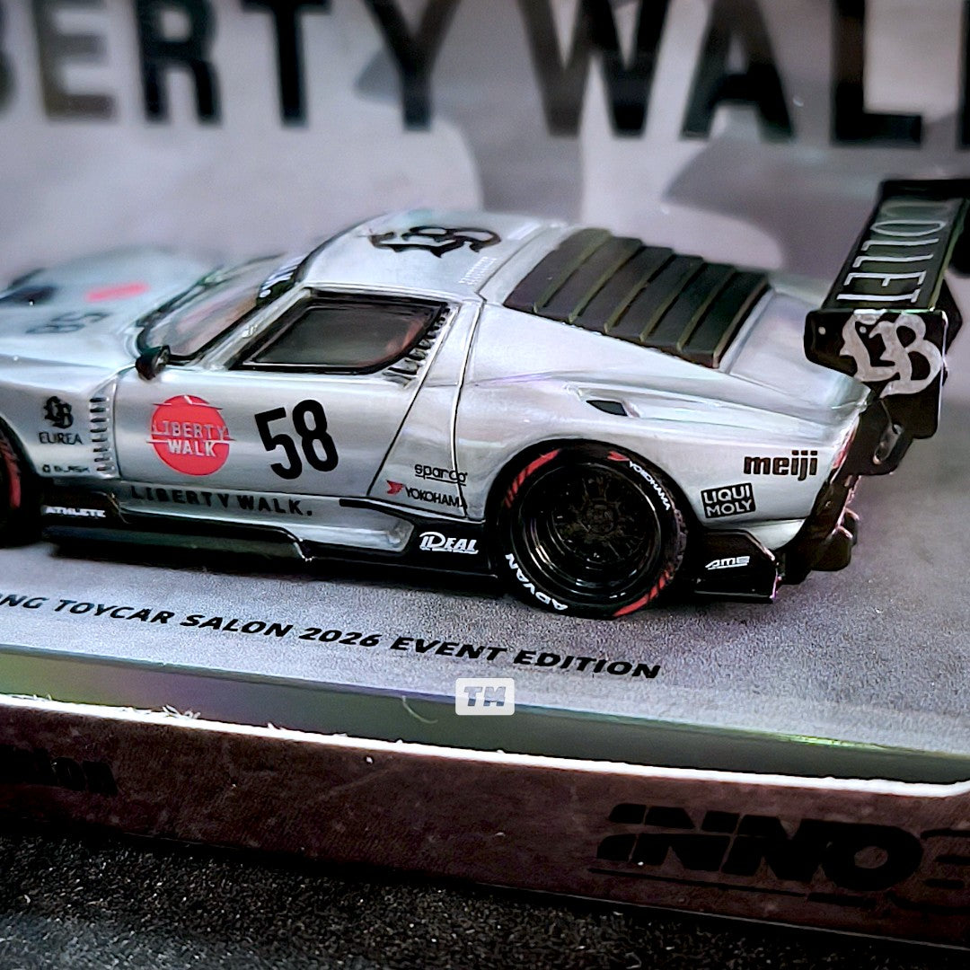 CHASE! INNO64 LB-Silhouette WORKS Miura GT Chrome Silver HKTCS 2026 IN64-LB-MIURA-02-HKTS26 1/64 Diecast