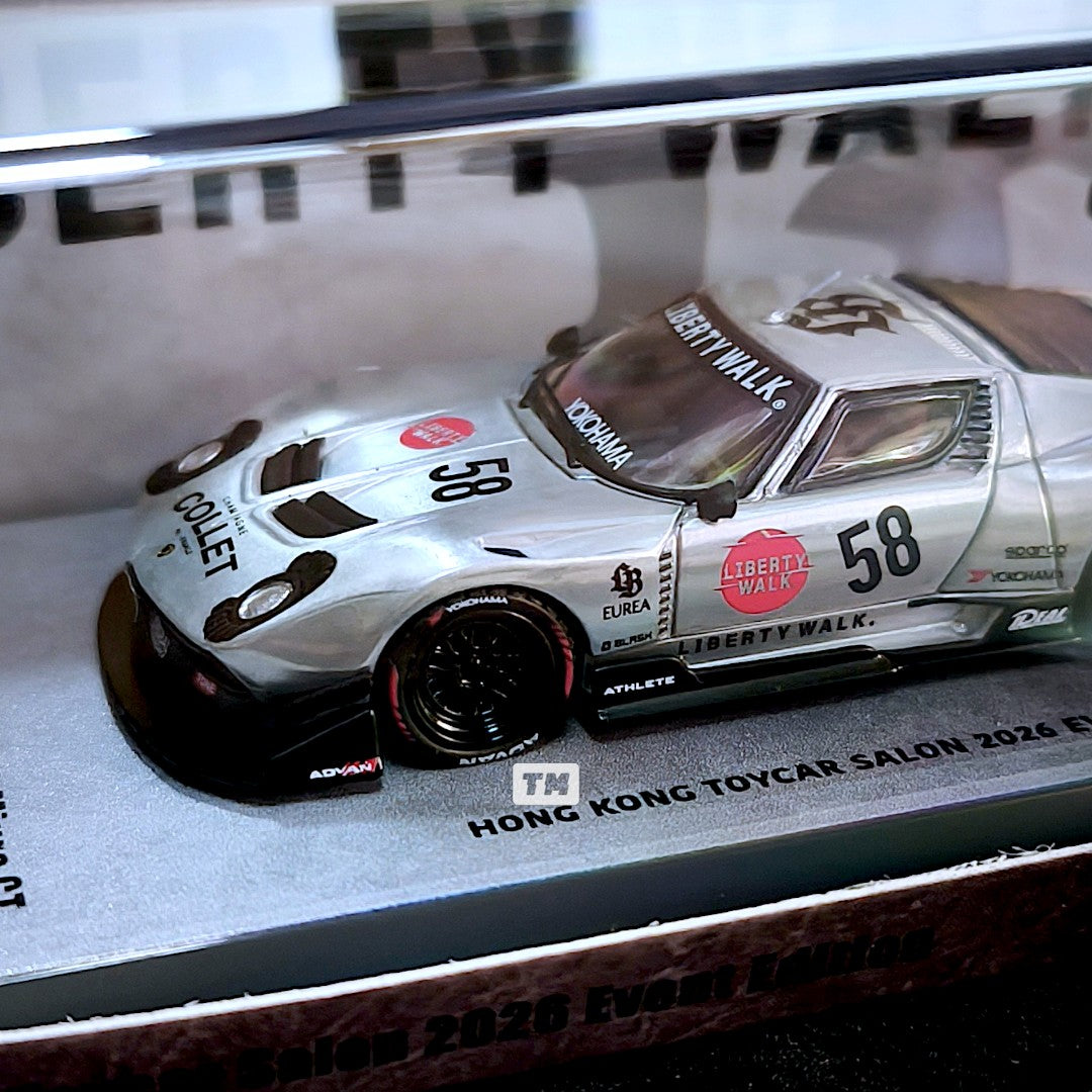 CHASE! INNO64 LB-Silhouette WORKS Miura GT Chrome Silver HKTCS 2026 IN64-LB-MIURA-02-HKTS26 1/64 Diecast