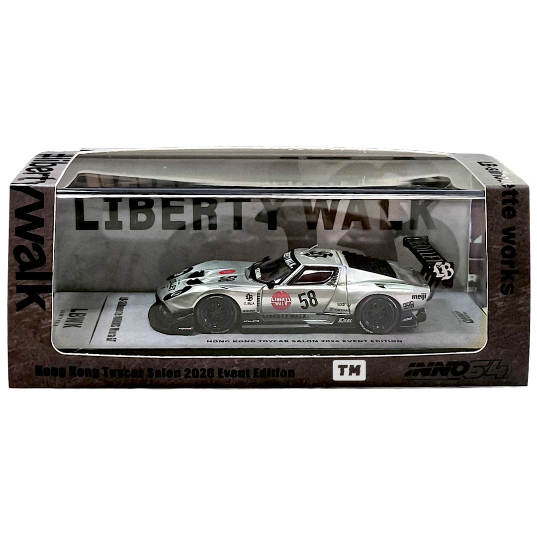 CHASE! INNO64 LB-Silhouette WORKS Miura GT Chrome Silver HKTCS 2026 IN64-LB-MIURA-02-HKTS26 1/64 Diecast