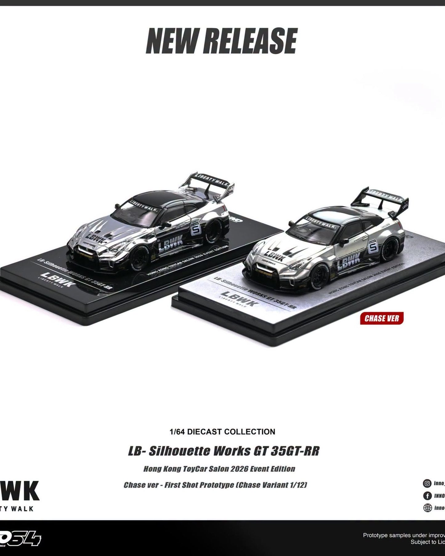 [HK ToyCar] Inno64 LB-Silhouette Works GT 35GT-RR Hong Kong Toy Car 2026 1/64 Diecast