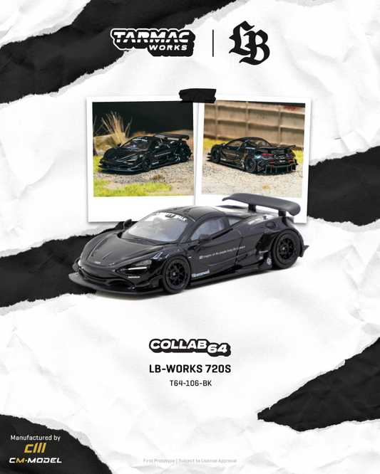 Tarmac Works LB-WORKS 720S Black T64-106-BK 1/64 Diecast