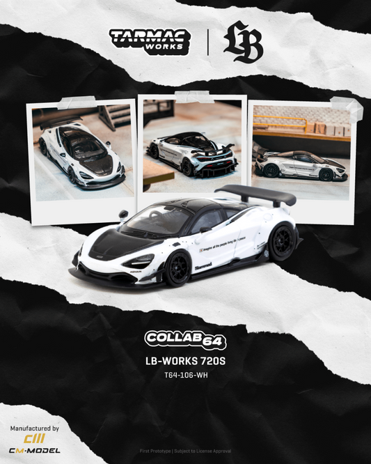 Tarmac Works LB-WORKS 720S White T64-106-WH 1/64 Diecast