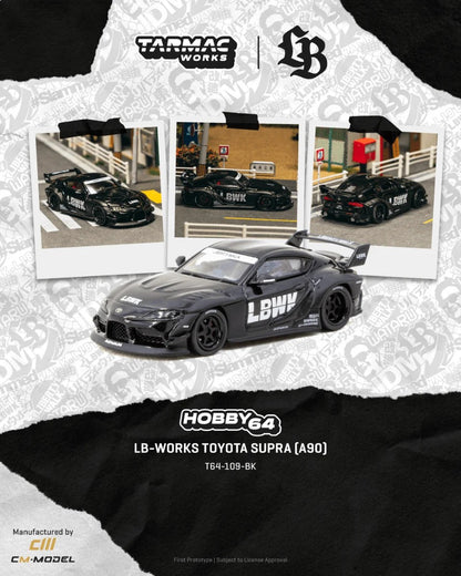 [Pre-Order] Tarmac Works LB-WORKS TOYOTA SUPRA (A90) Black T64-109-BK 1/64 Diecast