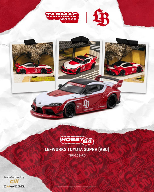 [Pre-Order] Tarmac Works LB-WORKS TOYOTA SUPRA (A90) Red T64-109-RD 1/64 Diecast
