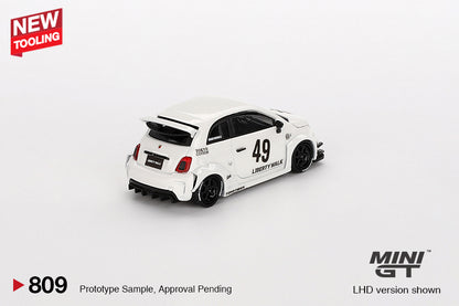 Mini GT LB-Works x Abas Works Abarth 595 Gara White MGT00809 1/64 Die Cast