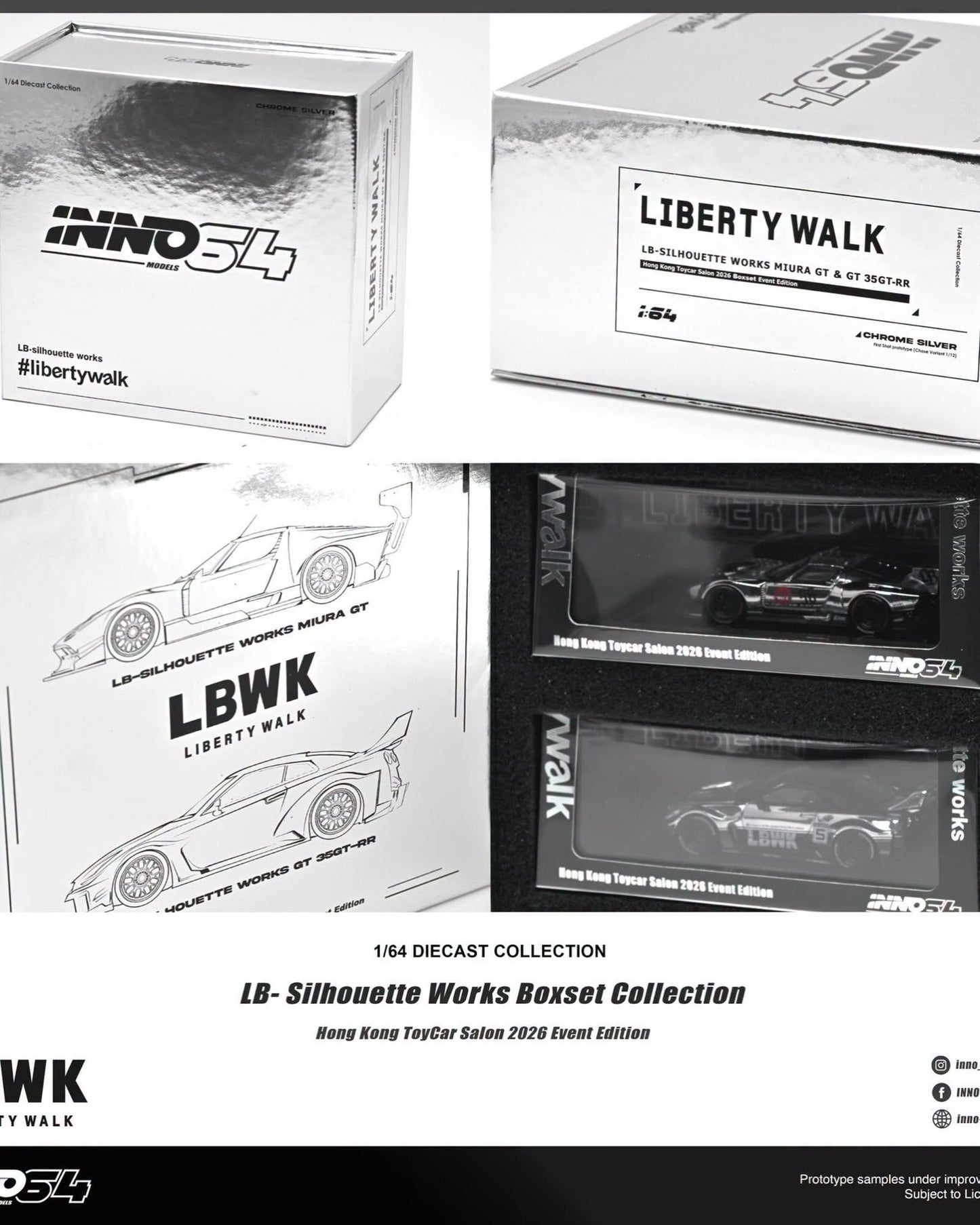 [HK ToyCar] Inno64 LB Silhouette Works Box Set Collection Hong Kong Toy Car Salon 2026 1/64 Diecast
