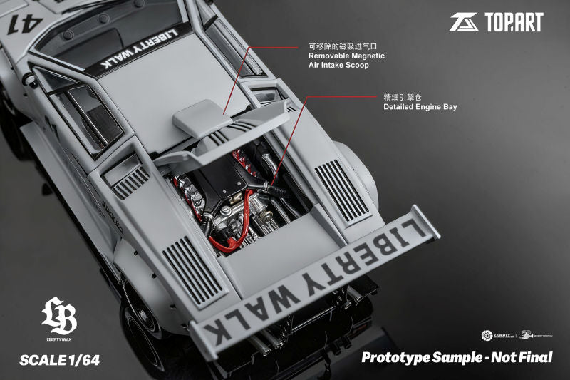 Top Art LB Works Countach Combat Grey TAO640007 1/64 Diecast