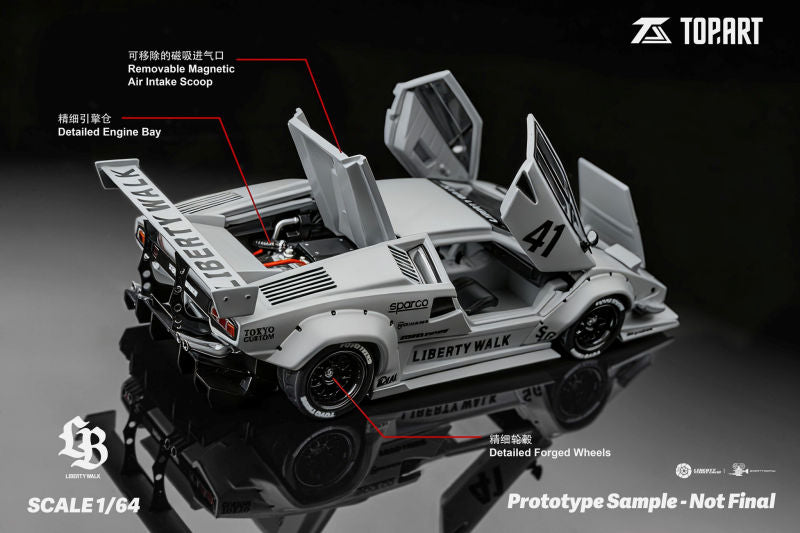 Top Art LB Works Countach Combat Grey TAO640007 1/64 Diecast