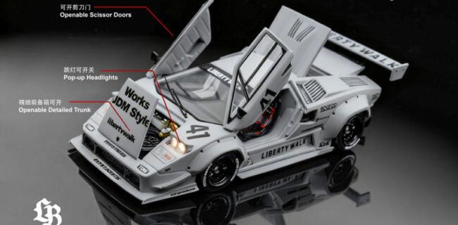 Top Art LB Works Countach Combat Grey TAO640007 1/64 Diecast