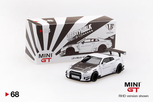 Mini GT LB★WORKS Nissan GT-R (R35) White MGT00068 1/64 Diecast