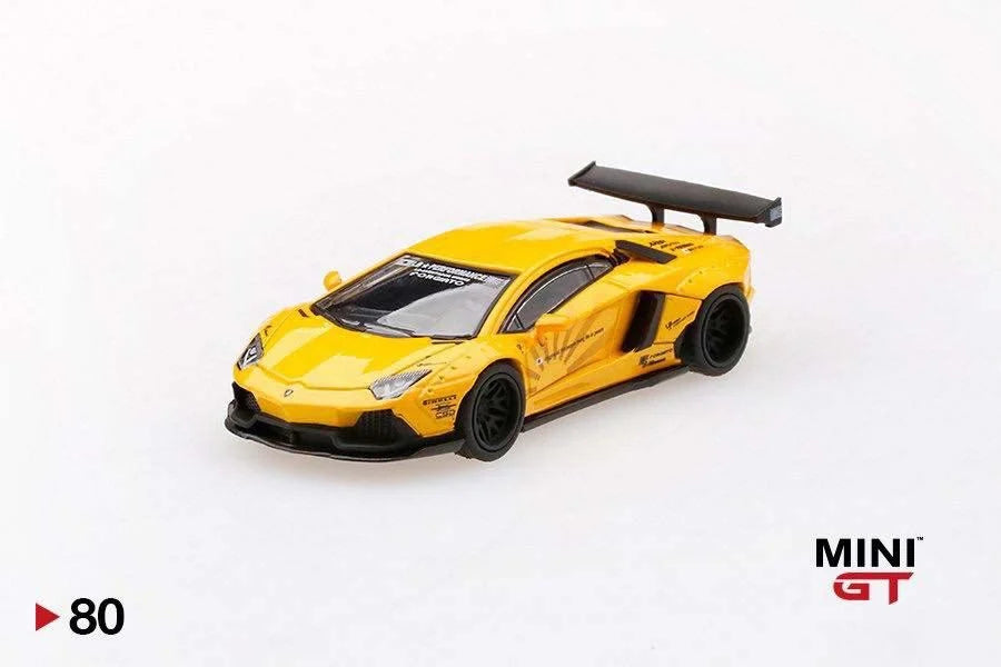 Mini GT LB★Works Lamborghini Aventador Volcano Yellow MGT00080 1/64 Diecast