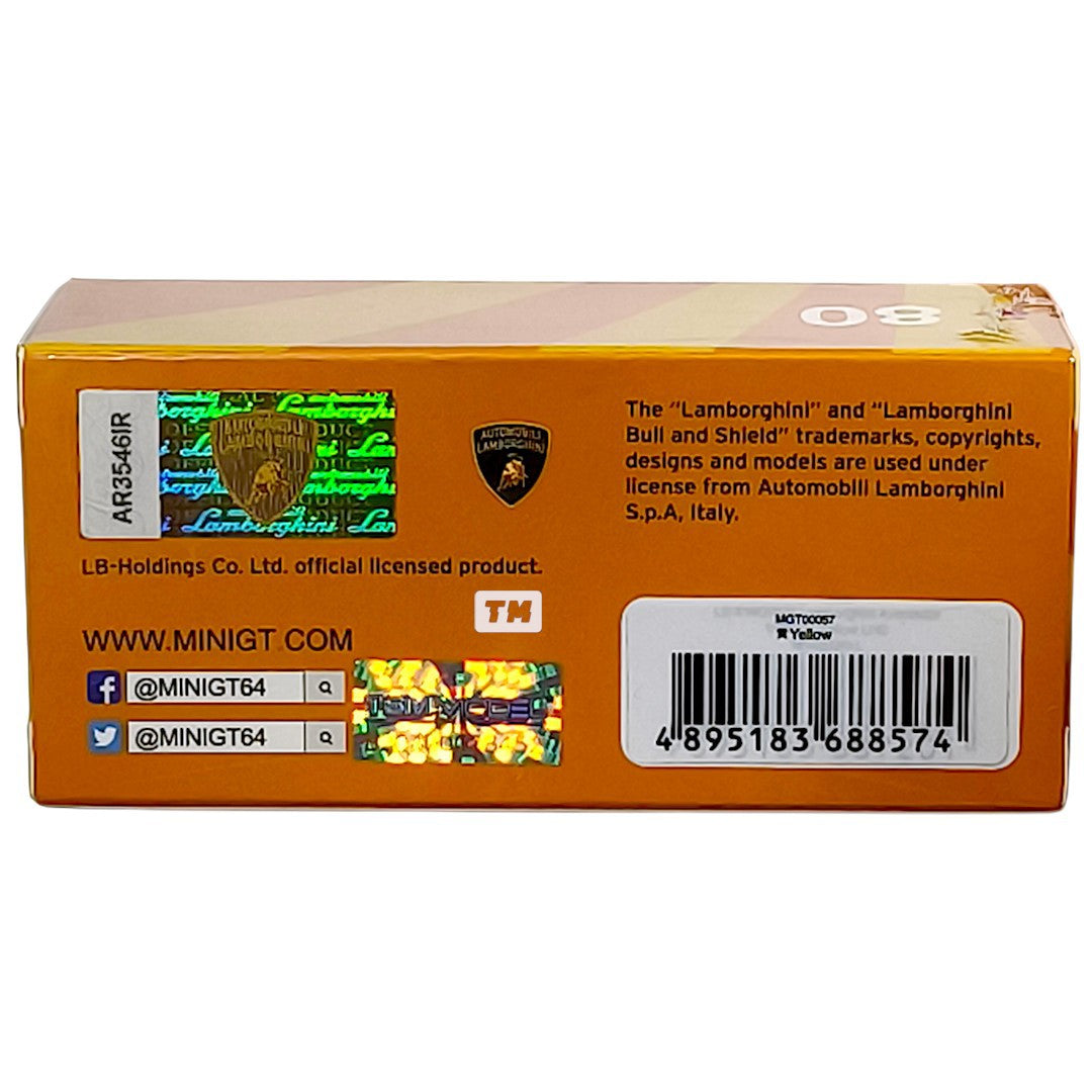 Mini GT LB★Works Lamborghini Aventador Volcano Yellow MGT00080 1/64 Diecast
