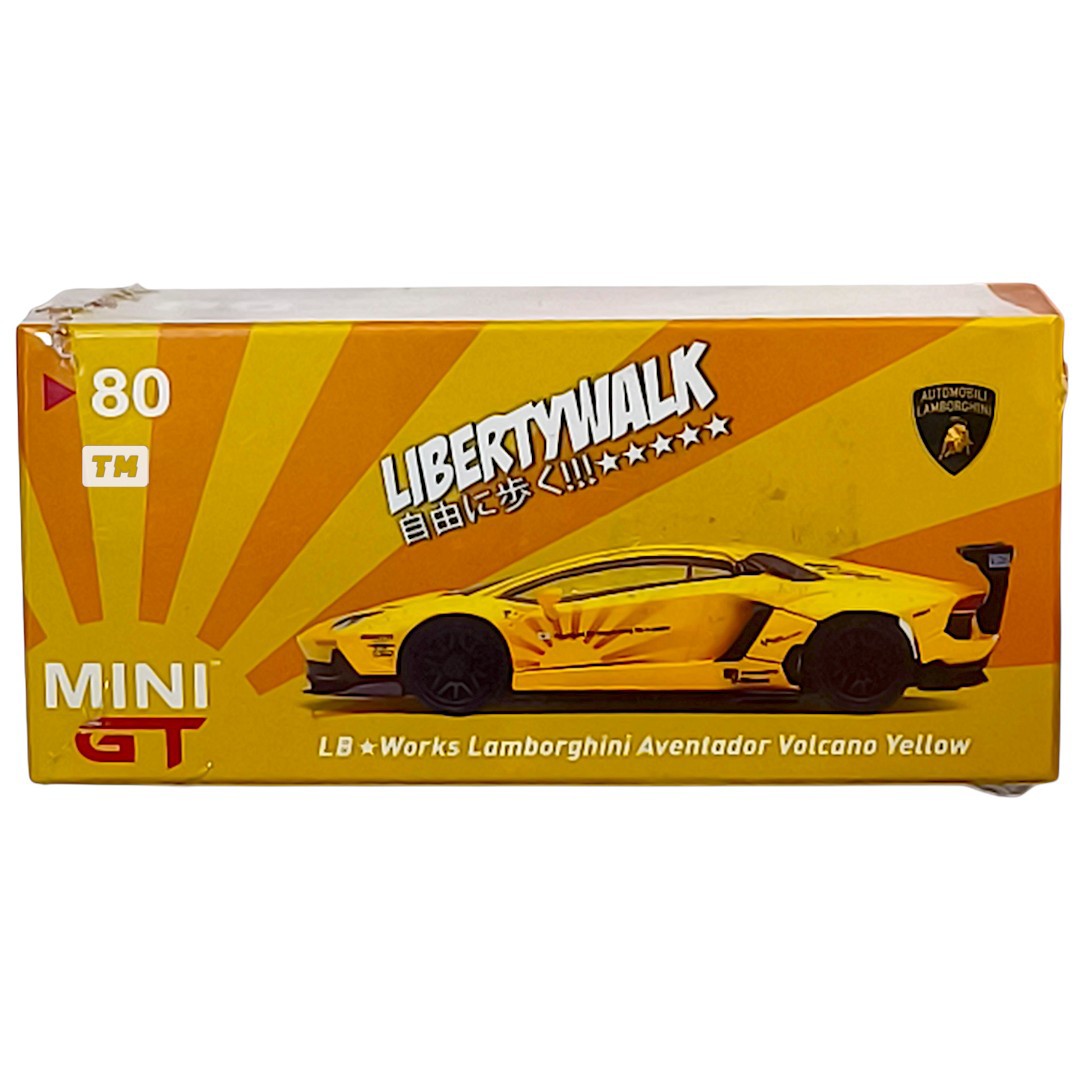 Mini GT LB★Works Lamborghini Aventador Volcano Yellow MGT00080 1/64 Diecast