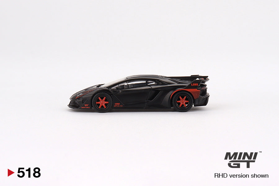 Mini GT Lamborghini Aventador GT EVO LB-Silhouette WORKS Matte Black w Red Accent 2023 Malaysia Diecast Expo MDX MGT00518 1/64 Diecast