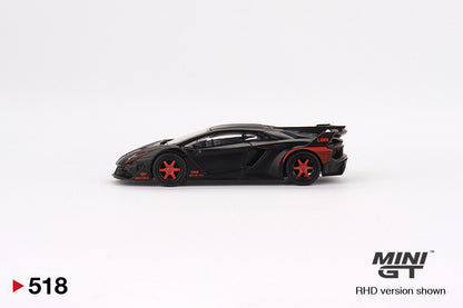 Mini GT Lamborghini Aventador GT EVO LB-Silhouette WORKS Matte Black w Red Accent 2023 Malaysia Diecast Expo MDX MGT00518 1/64 Diecast