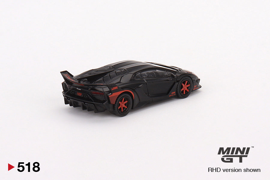 Mini GT Lamborghini Aventador GT EVO LB-Silhouette WORKS Matte Black w Red Accent 2023 Malaysia Diecast Expo MDX MGT00518 1/64 Diecast