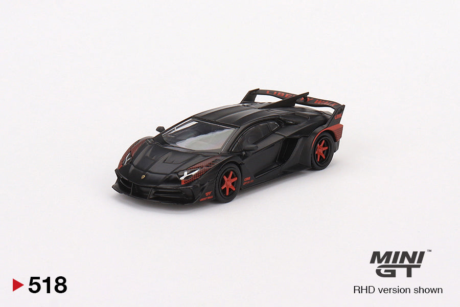 Mini GT Lamborghini Aventador GT EVO LB-Silhouette WORKS Matte Black w Red Accent 2023 Malaysia Diecast Expo MDX MGT00518 1/64 Diecast
