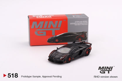 Mini GT Lamborghini Aventador GT EVO LB-Silhouette WORKS Matte Black w Red Accent 2023 Malaysia Diecast Expo MDX MGT00518 1/64 Diecast
