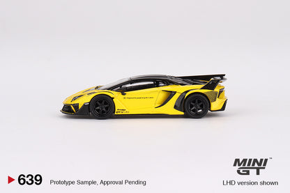 Mini GT Lamborghini Aventador GT EVO LB-Silhouette Works Yellow MGT00639 1/64 Diecast