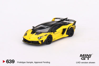Mini GT Lamborghini Aventador GT EVO LB-Silhouette Works Yellow MGT00639 1/64 Diecast