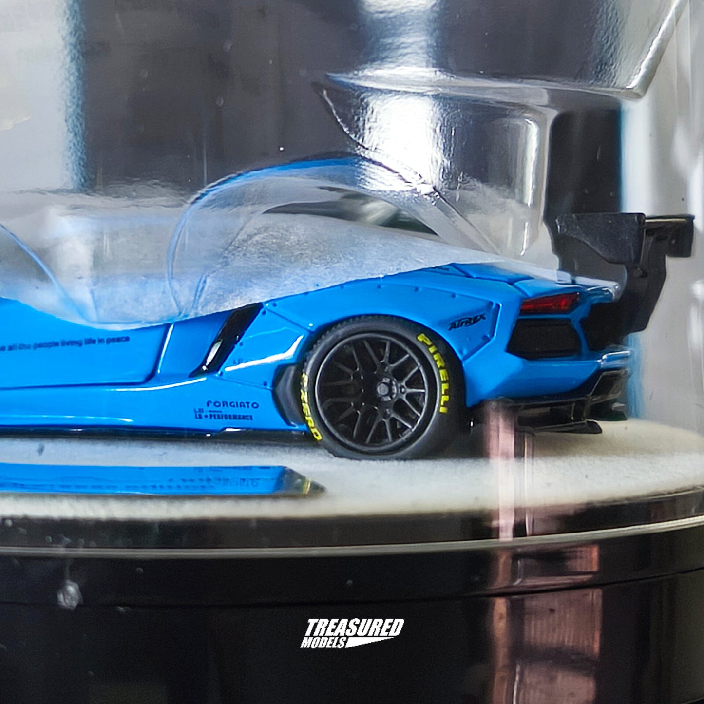 PGM Lamborghini Aventador LBWK Light Blue Deluxe Edition 1/64 Diecast
