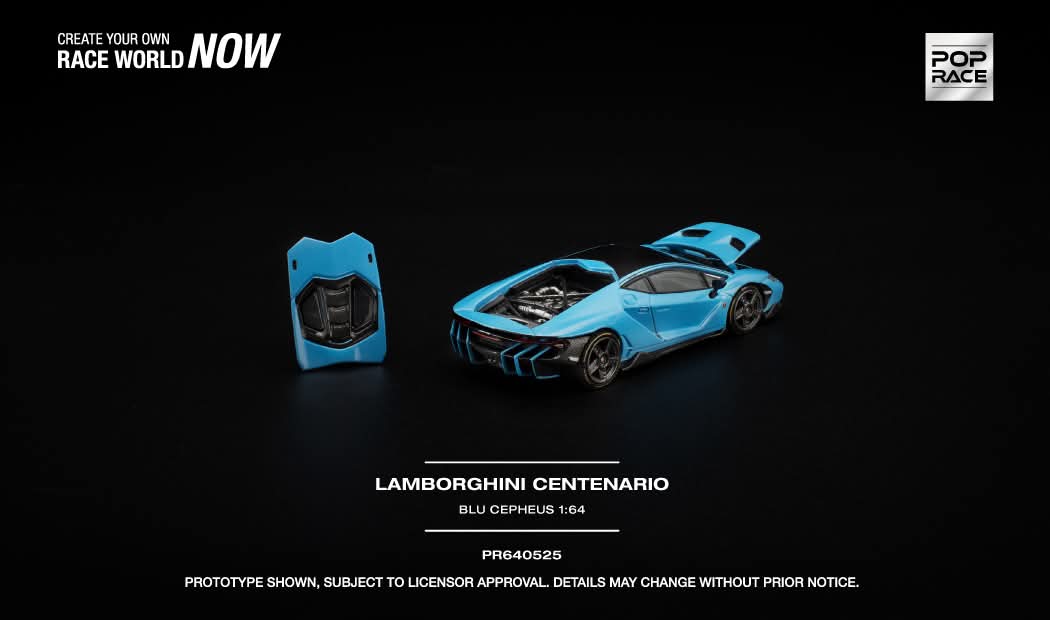 [Pre-Order] Pop Race Lamborghini Centenario Blu Cepheus PR640525 1/64 Diecast