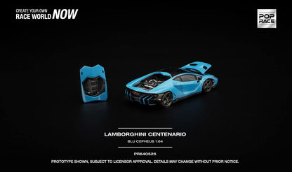 [Pre-Order] Pop Race Lamborghini Centenario Blu Cepheus PR640525 1/64 Diecast