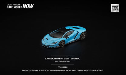 [Pre-Order] Pop Race Lamborghini Centenario Blu Cepheus PR640525 1/64 Diecast