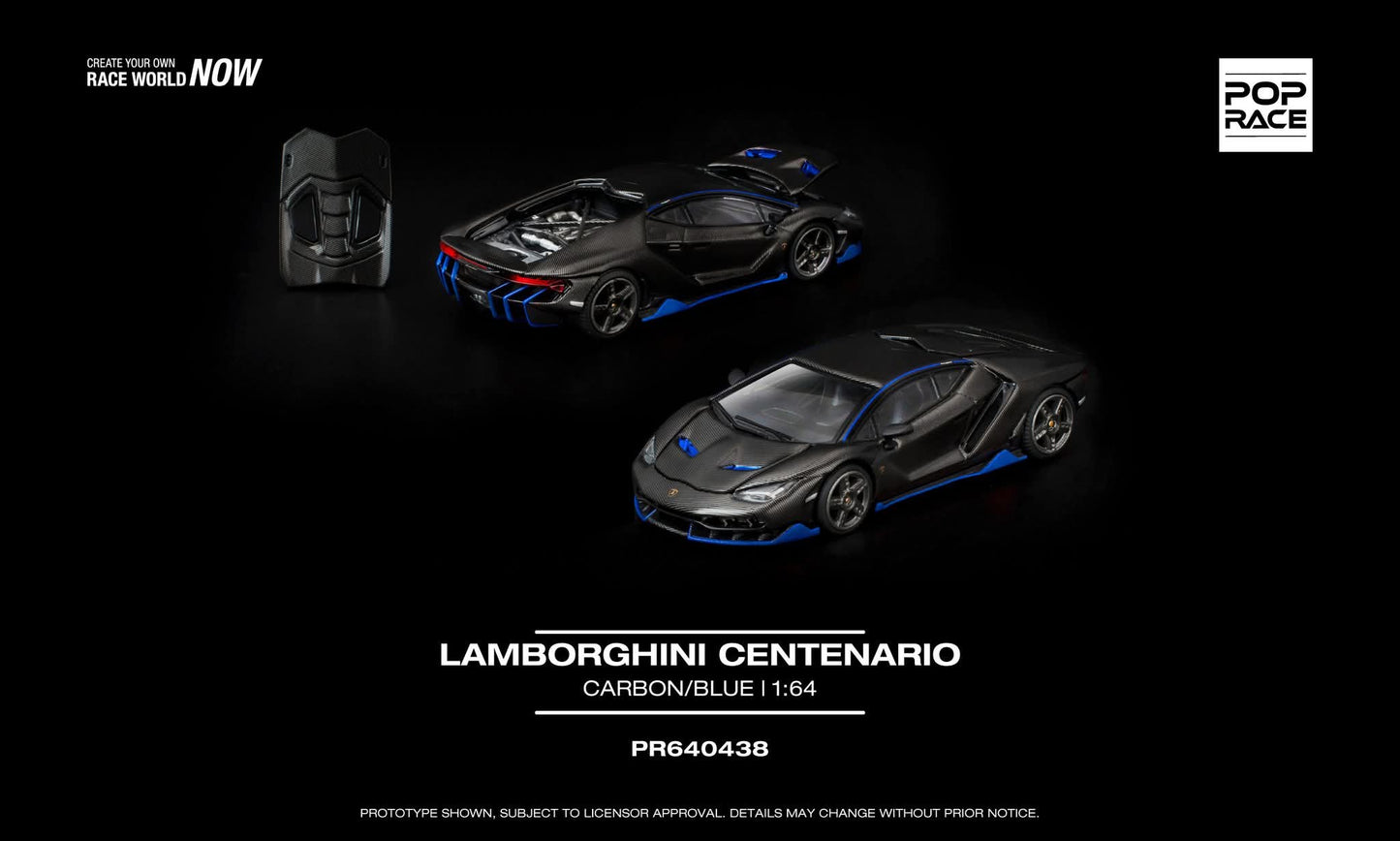 [Pre-Order] Pop Race Lamborghini Centenario Carbon Blue PR640438 1/64 Diecast