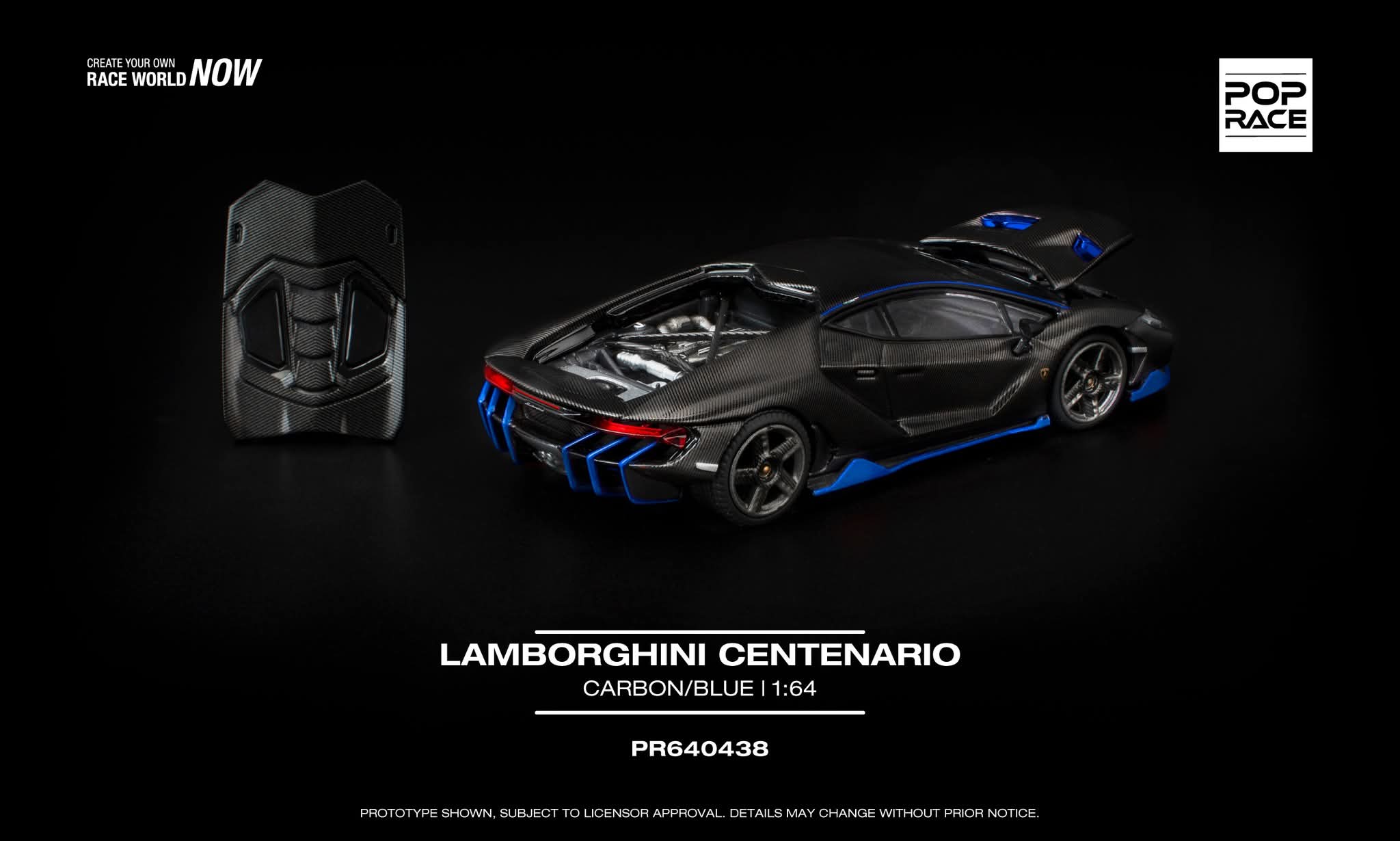 Pre-Order] Pop Race Lamborghini Centenario Carbon Blue PR640438 1