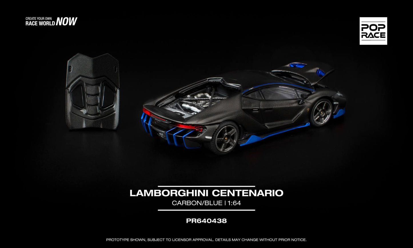 [Pre-Order] Pop Race Lamborghini Centenario Carbon Blue PR640438 1/64 Diecast