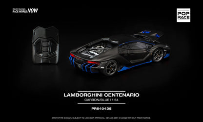 [Pre-Order] Pop Race Lamborghini Centenario Carbon Blue PR640438 1/64 Diecast