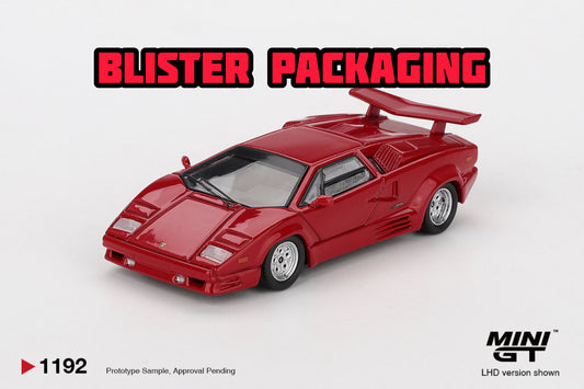 [Pre-Order] Mini GT Lamborghini Countach 25th Anniversary Red Blister Packaging MGT01192BL 1/64 Diecast