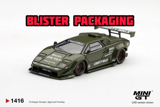 [PRE-ORDER] MINI GT Lamborghini Countach LB-WORKS Army Green Blister Packaging MGT01416-BL 1/64 Diecast