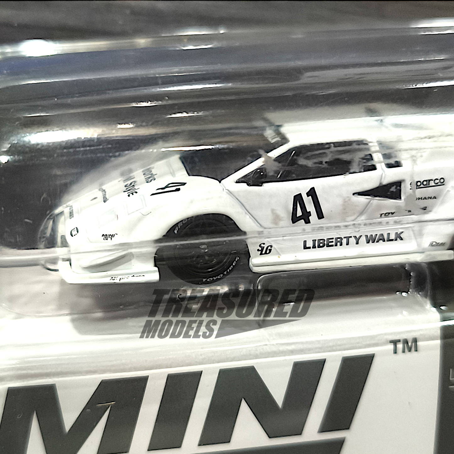 Mini GT Lamborghini Countach LB-WORKS White 2024 Tokyo Auto Salon Blister Packaging MGT00966 1/64 Diecast