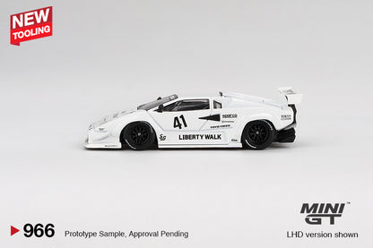 Mini GT Lamborghini Countach LB-WORKS White 2024 Tokyo Auto Salon MGT00966 1/64 Die Cast