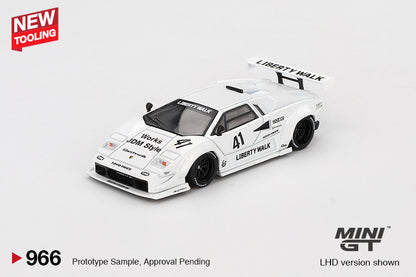 Mini GT Lamborghini Countach LB-WORKS White 2024 Tokyo Auto Salon MGT00966 1/64 Die Cast