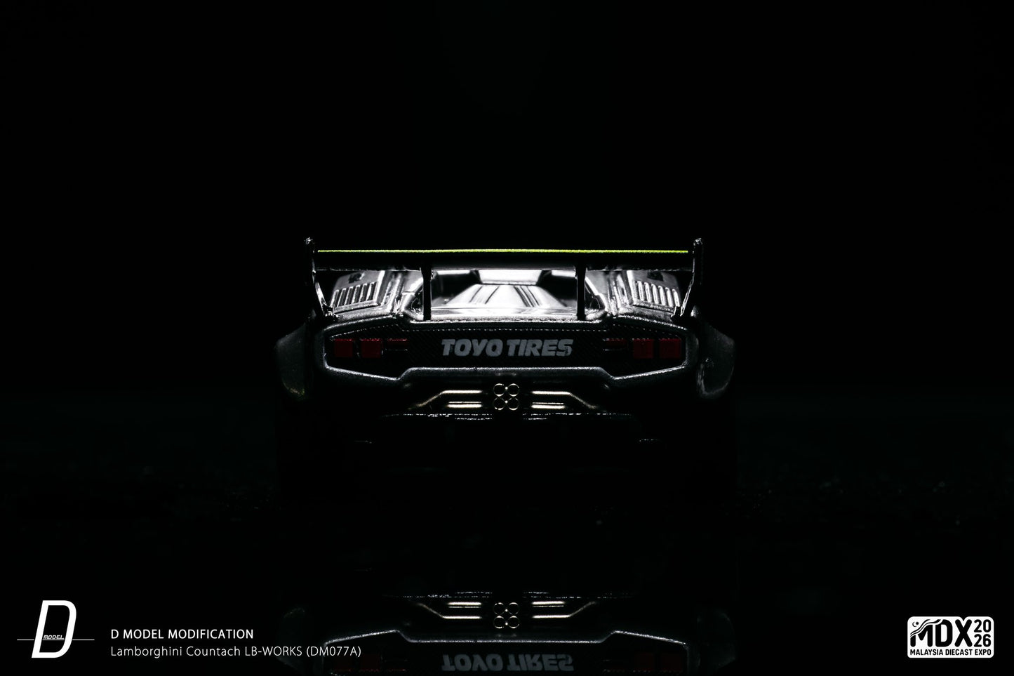 D Model Lamborghini Countach LB-Works Silver MDX 2026 DM077A 1/64 Diecast
